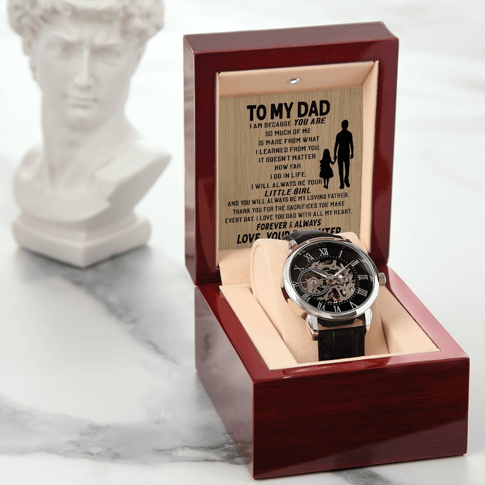To My Dad - Your Little Girl - Skeleton Watch - Celeste Jewel