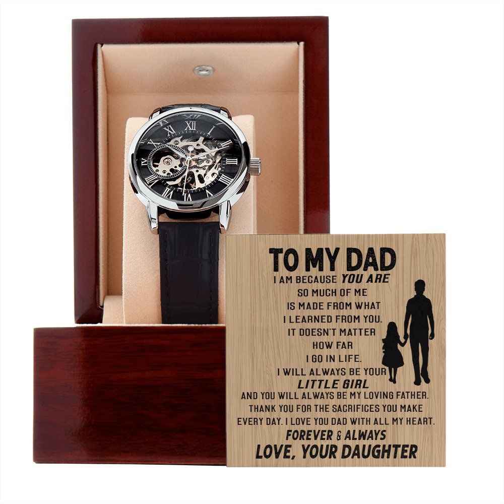 To My Dad - Your Little Girl - Skeleton Watch - Celeste Jewel