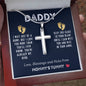To My Daddy - Gift For New Dad - Personalized Cross Necklace - Celeste Jewel