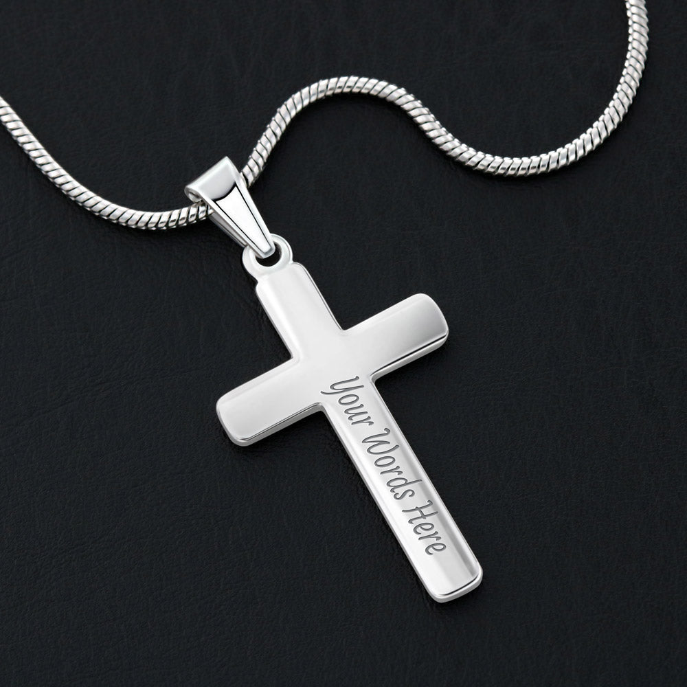 To My Daddy - Gift For New Dad - Personalized Cross Necklace - Celeste Jewel