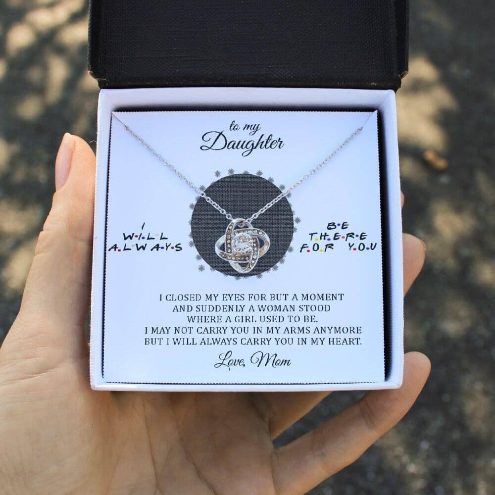 To My Daughter - Always Carry You In My Heart - Love Knot Necklace - Celeste Jewel