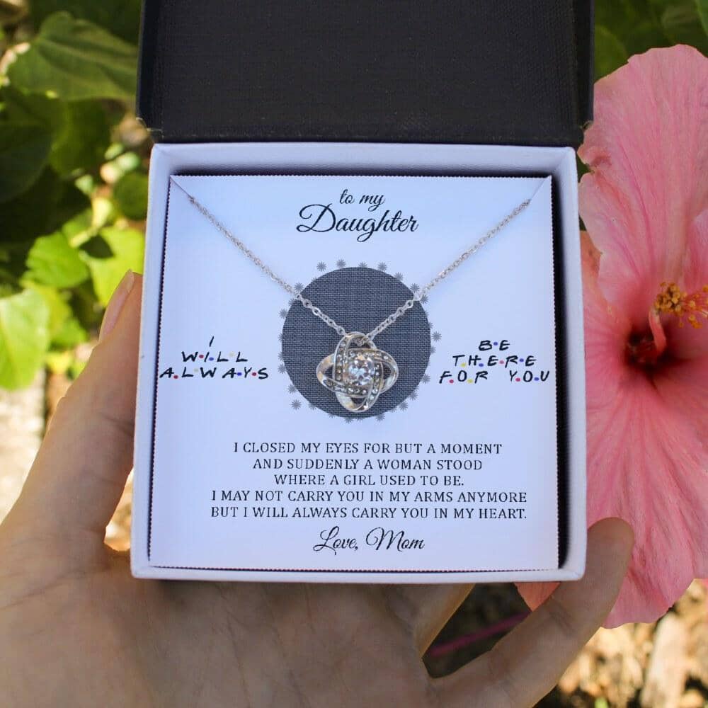 To My Daughter - Always Carry You In My Heart - Love Knot Necklace - Celeste Jewel