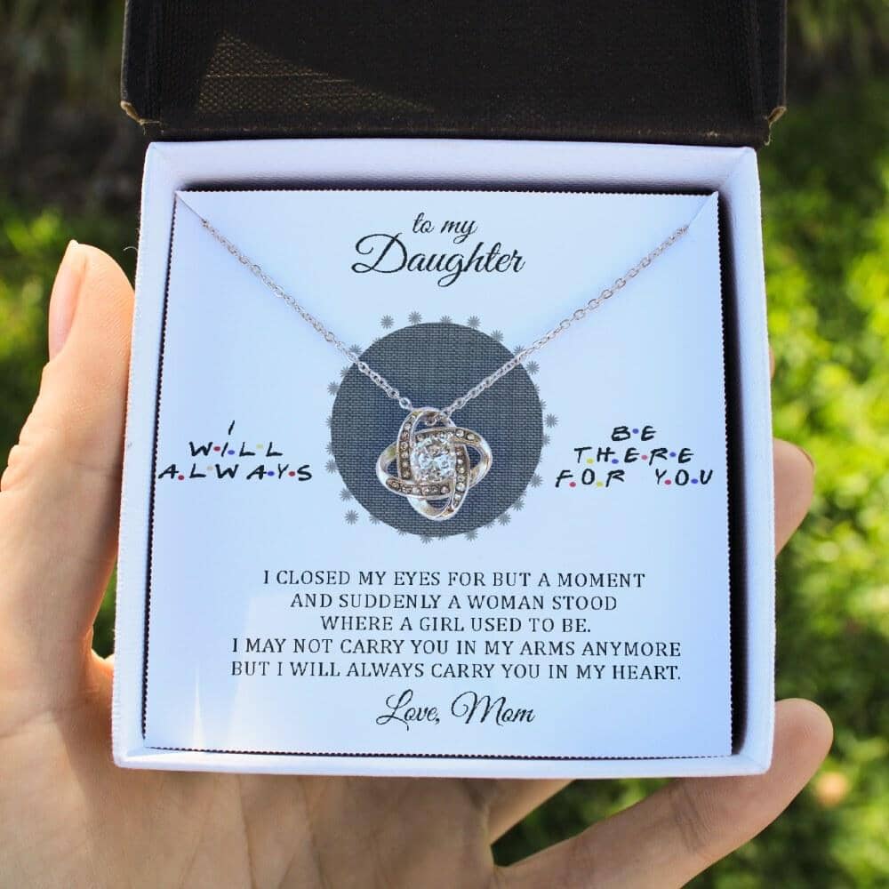 To My Daughter - Always Carry You In My Heart - Love Knot Necklace - Celeste Jewel