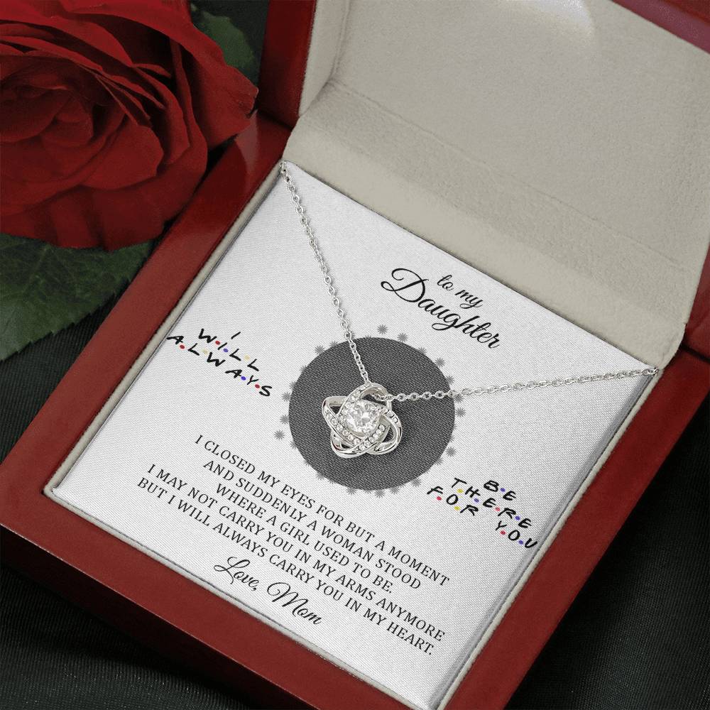To My Daughter - Always Carry You In My Heart - Love Knot Necklace - Celeste Jewel