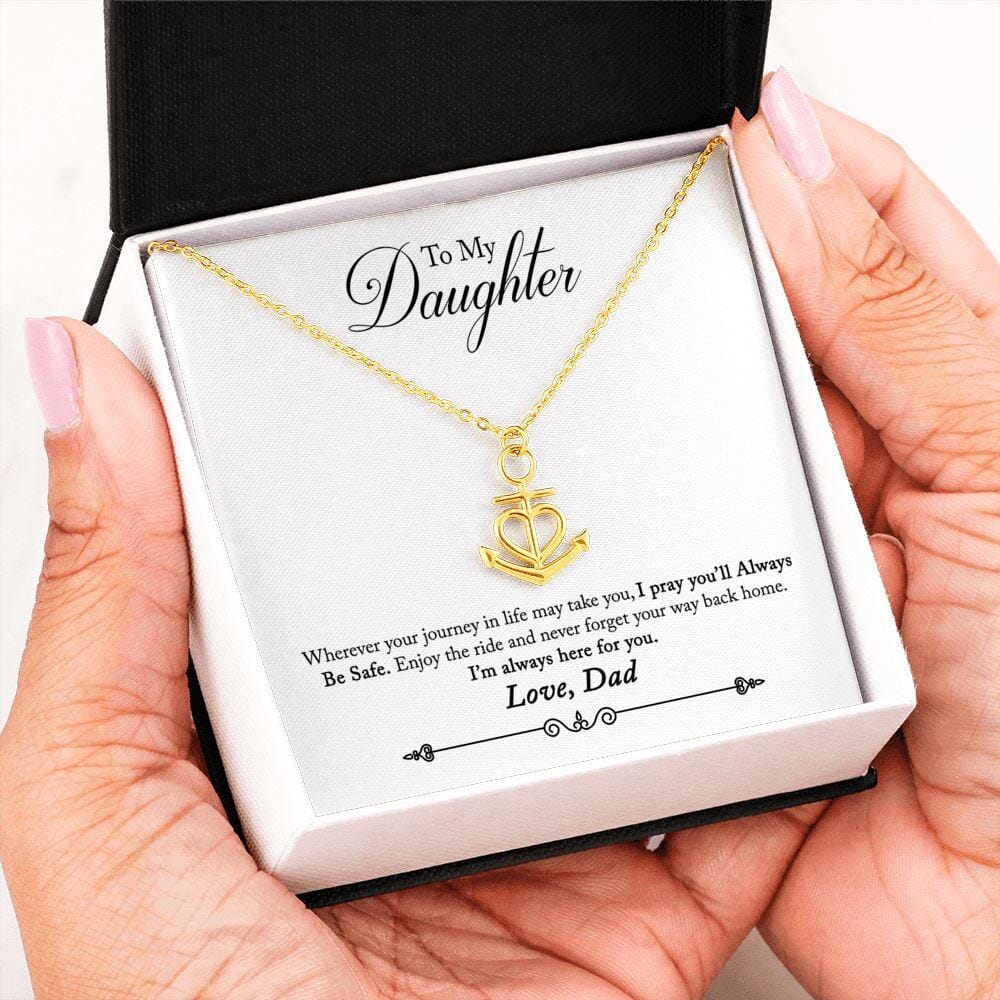 To My Daughter - Always Here For You - Anchor Necklace - Celeste Jewel