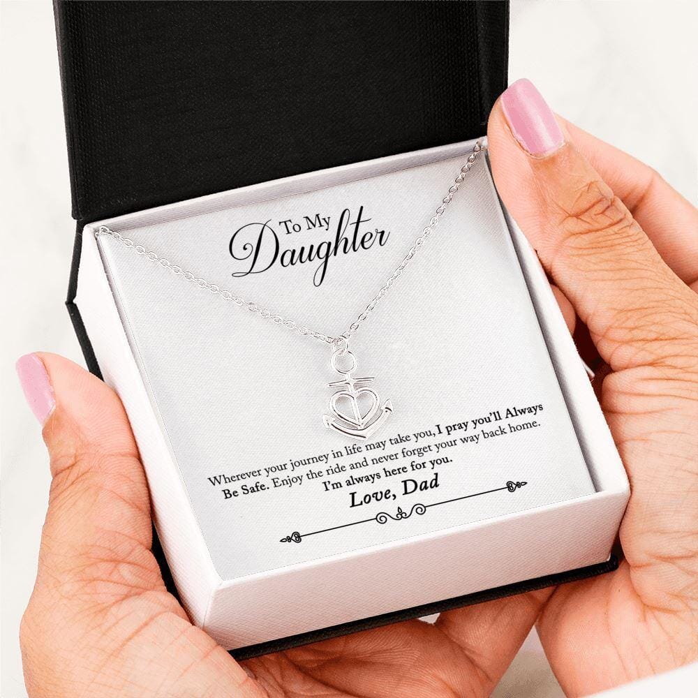 To My Daughter - Always Here For You - Anchor Necklace - Celeste Jewel