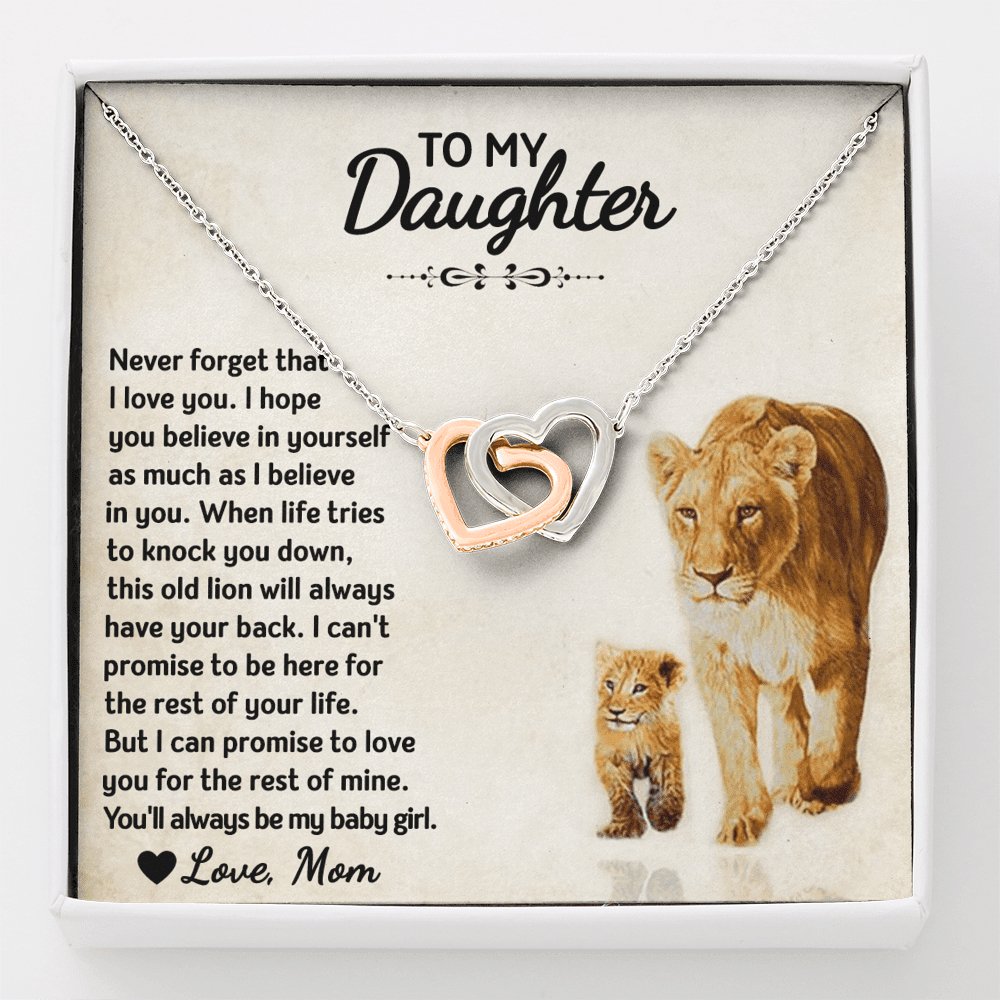 To My Daughter - Always My Baby Girl - Interlocking Hearts Necklace - Celeste Jewel