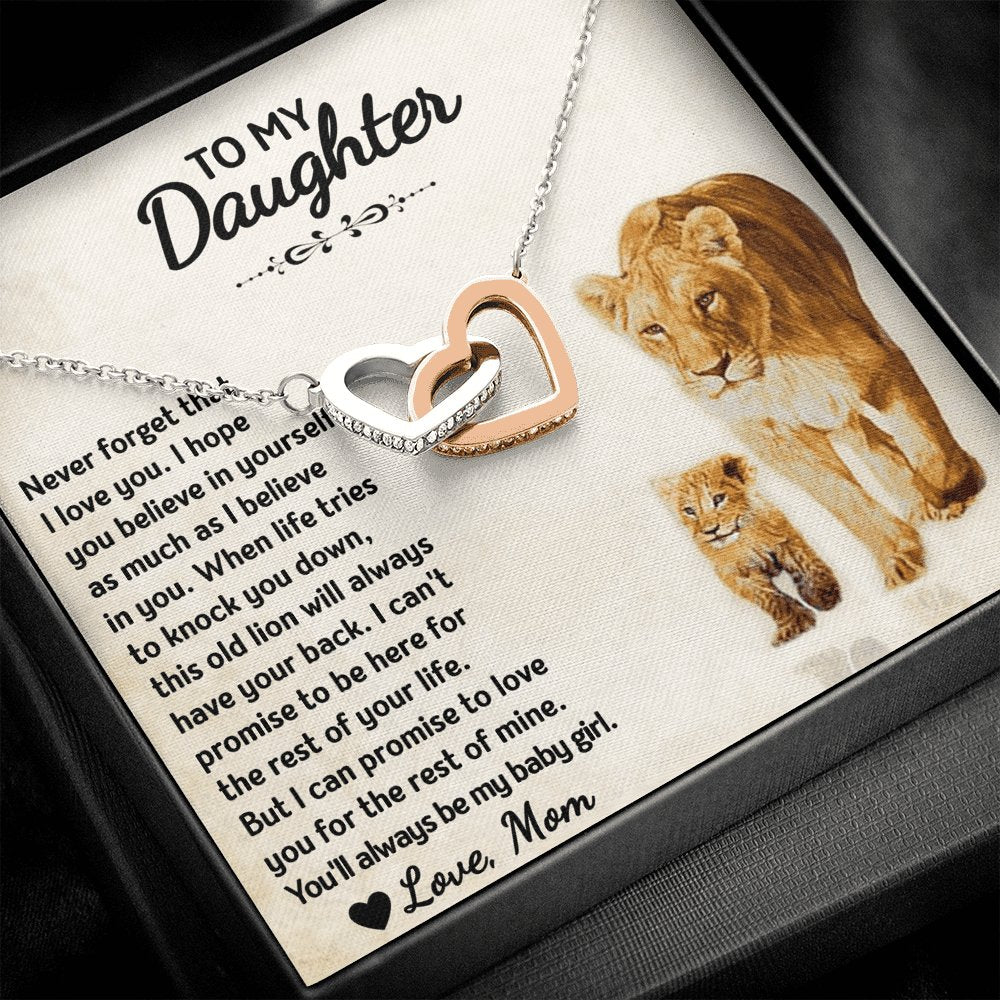 To My Daughter - Always My Baby Girl - Interlocking Hearts Necklace - Celeste Jewel