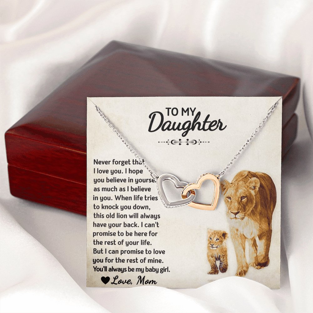 To My Daughter - Always My Baby Girl - Interlocking Hearts Necklace - Celeste Jewel