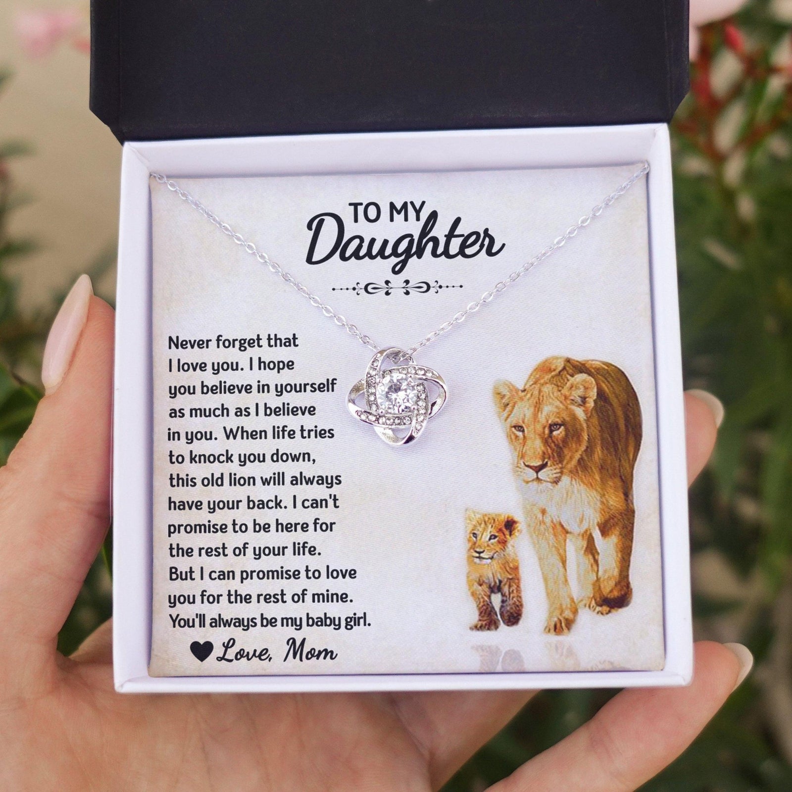 To My Daughter - Always My Baby Girl - Love Knot Necklace - Celeste Jewel