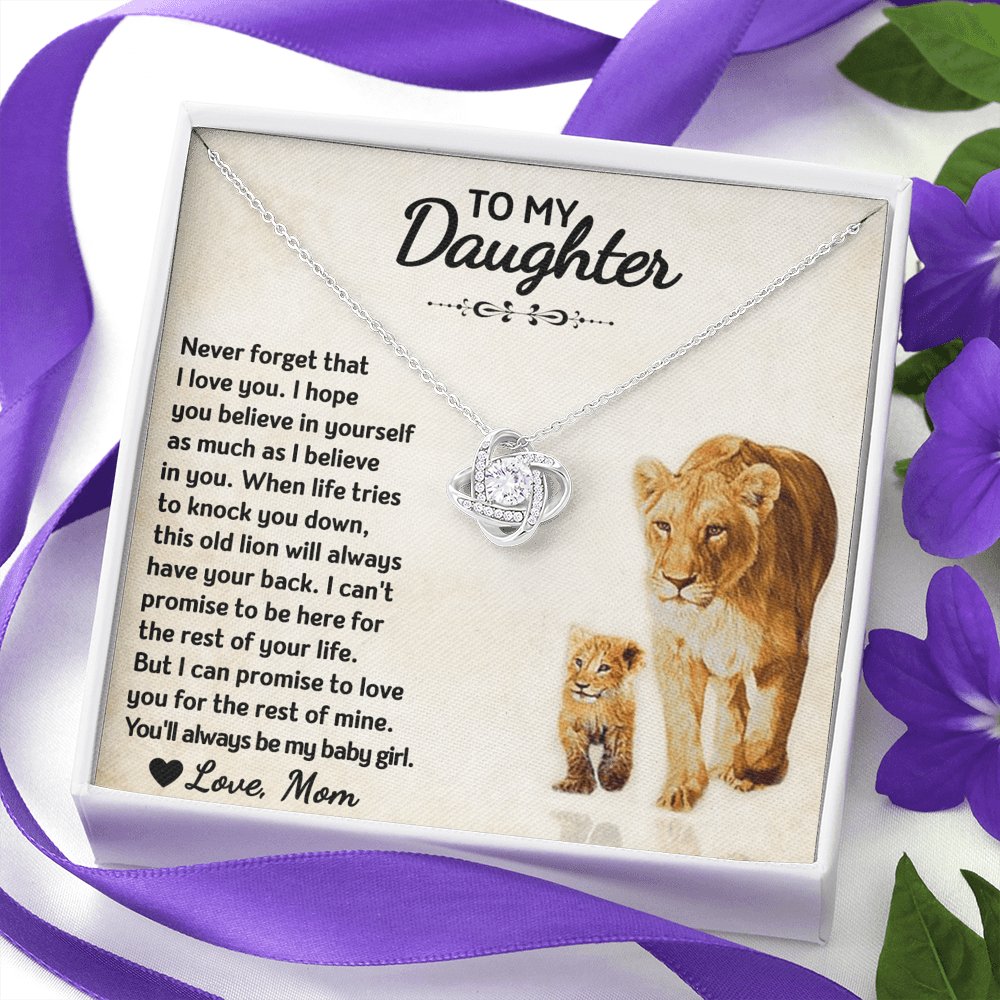 To My Daughter - Always My Baby Girl - Love Knot Necklace - Celeste Jewel