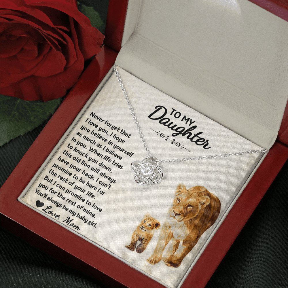 To My Daughter - Always My Baby Girl - Love Knot Necklace - Celeste Jewel