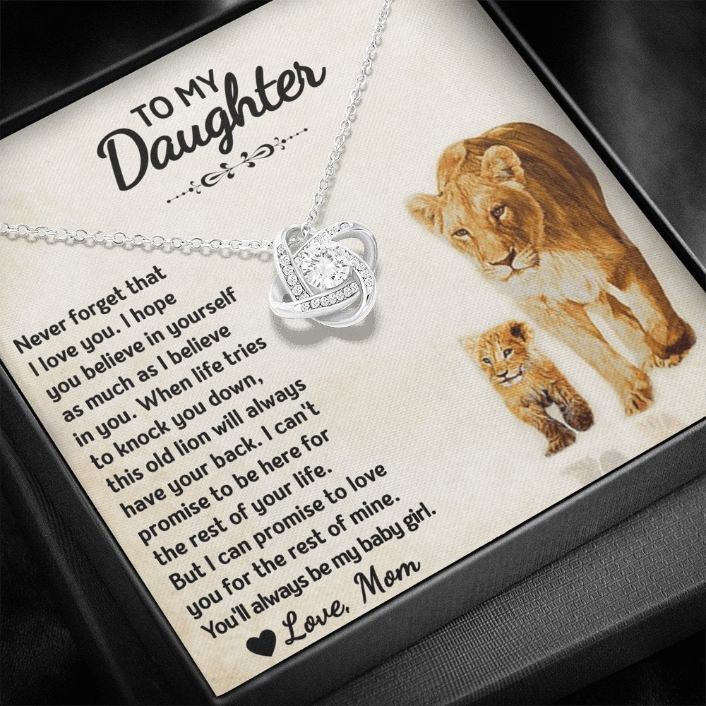 To My Daughter - Always My Baby Girl - Love Knot Necklace - Celeste Jewel