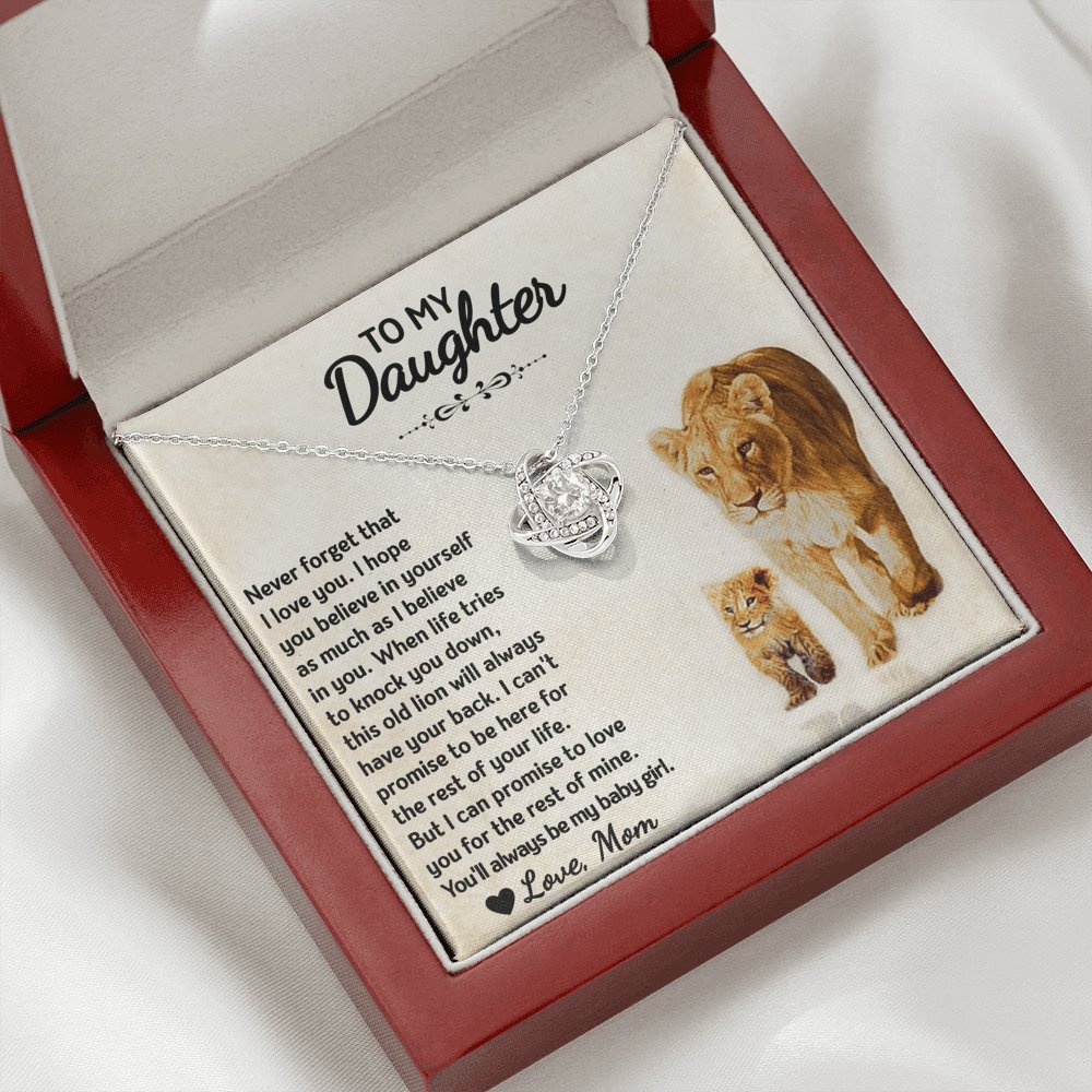 To My Daughter - Always My Baby Girl - Love Knot Necklace - Celeste Jewel