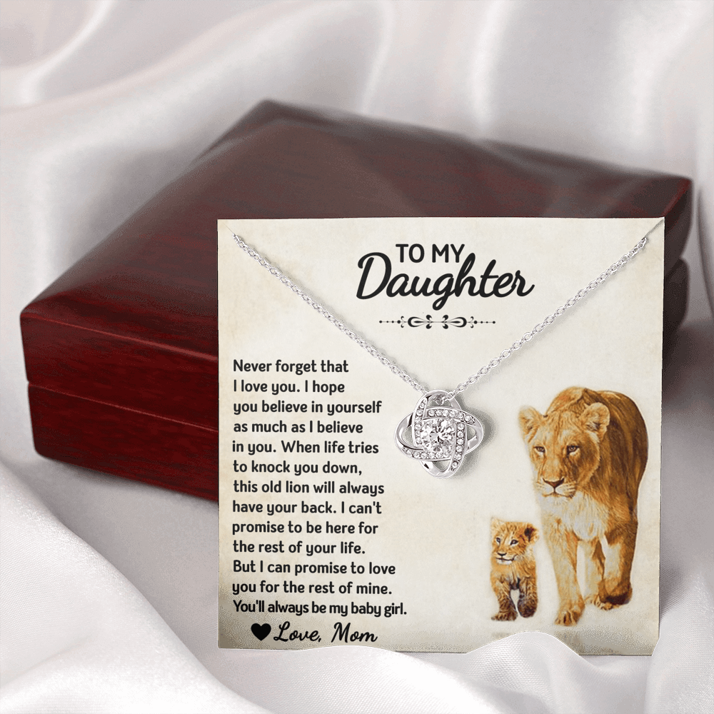 To My Daughter - Always My Baby Girl - Love Knot Necklace Jewelry 