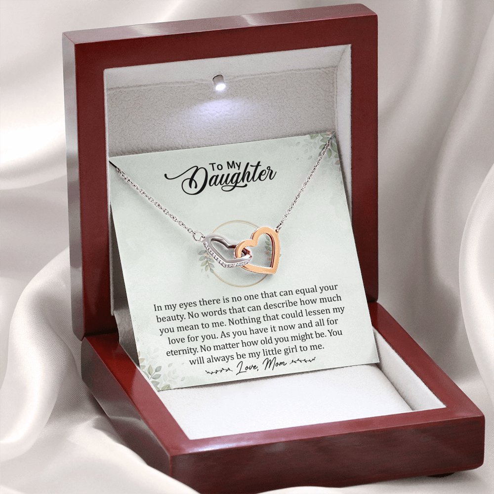 To My Daughter - Always My Little Girl - Interlocking Hearts Necklace - Celeste Jewel