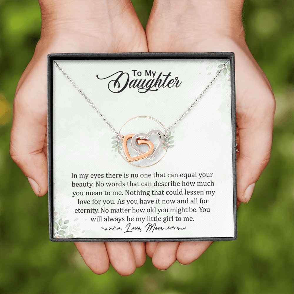 To My Daughter - Always My Little Girl - Interlocking Hearts Necklace - Celeste Jewel