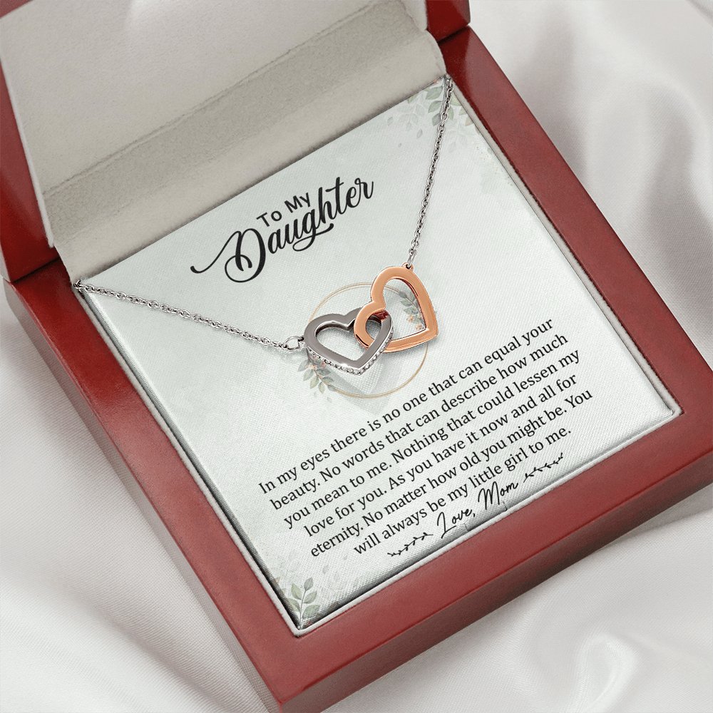 To My Daughter - Always My Little Girl - Interlocking Hearts Necklace - Celeste Jewel