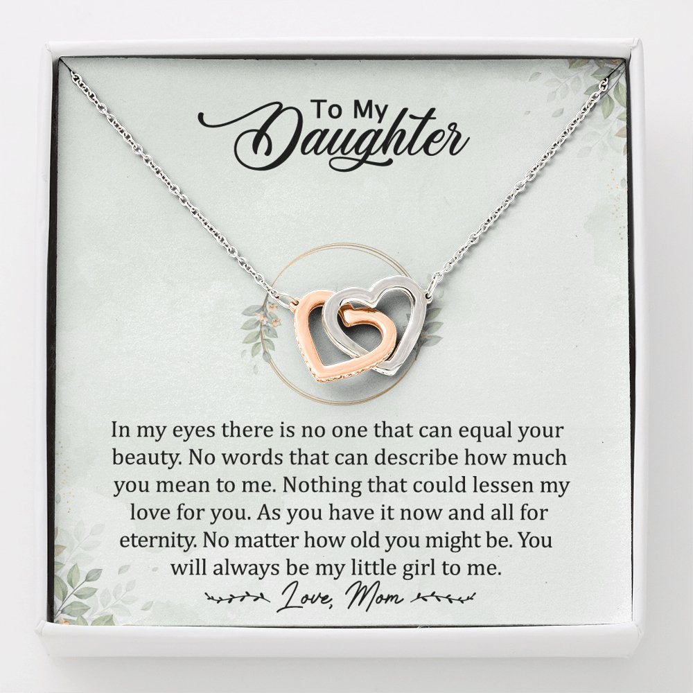 To My Daughter - Always My Little Girl - Interlocking Hearts Necklace - Celeste Jewel