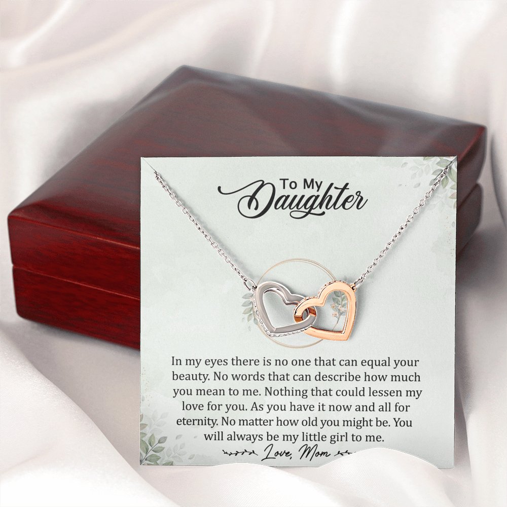 To My Daughter - Always My Little Girl - Interlocking Hearts Necklace - Celeste Jewel
