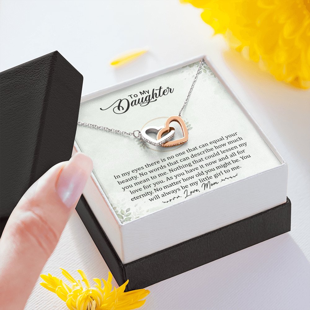 To My Daughter - Always My Little Girl - Interlocking Hearts Necklace - Celeste Jewel