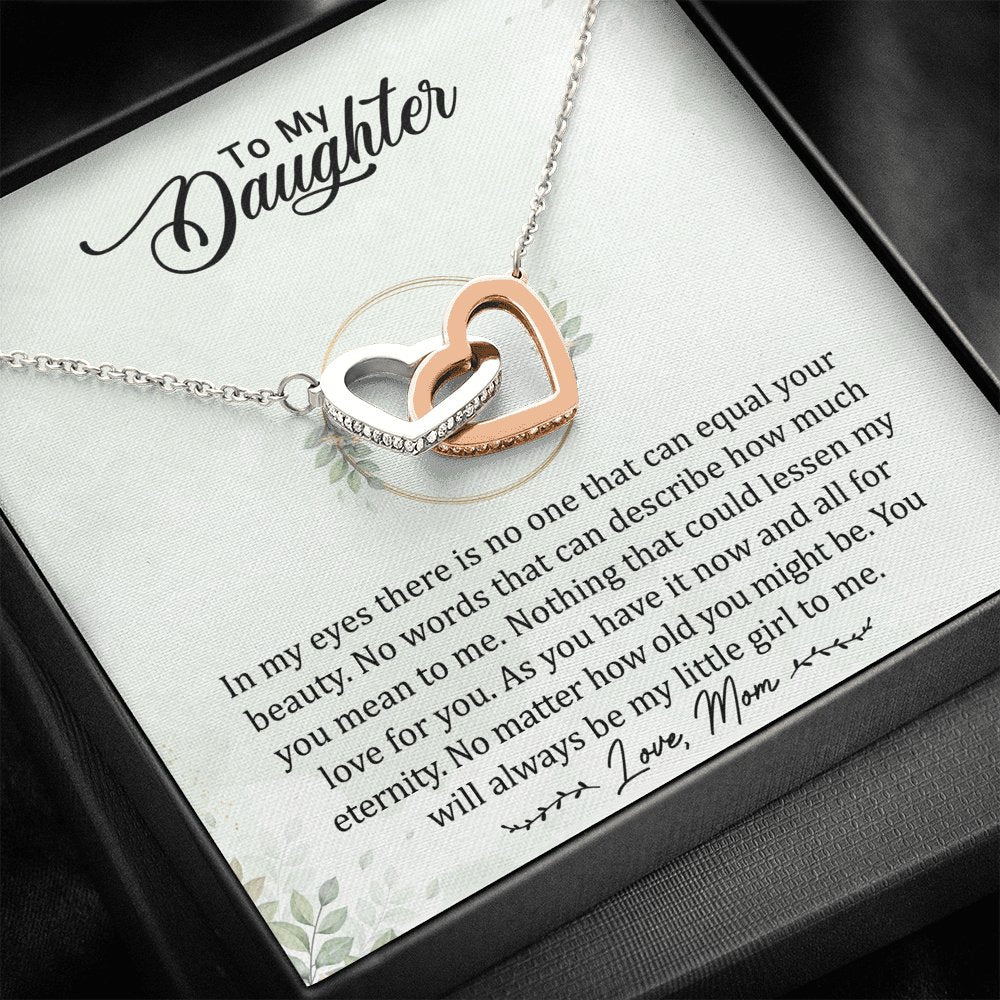 To My Daughter - Always My Little Girl - Interlocking Hearts Necklace - Celeste Jewel
