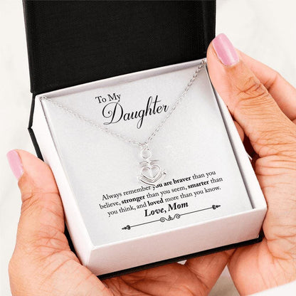To My Daughter - Braver Stronger Smarter - Anchor Necklace - Celeste Jewel