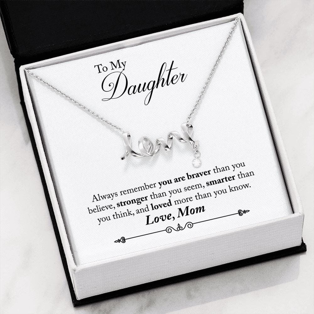 To My Daughter - Braver Stronger Smarter - Dainty Necklace - Celeste Jewel