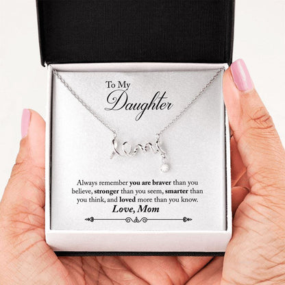 To My Daughter - Braver Stronger Smarter - Dainty Necklace - Celeste Jewel
