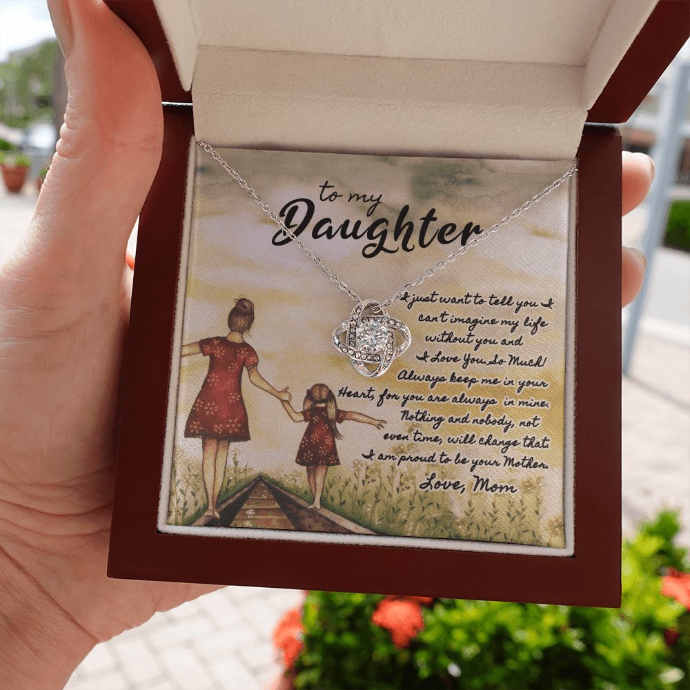 To My Daughter - Can't Imagine - Love Knot Necklace - Celeste Jewel