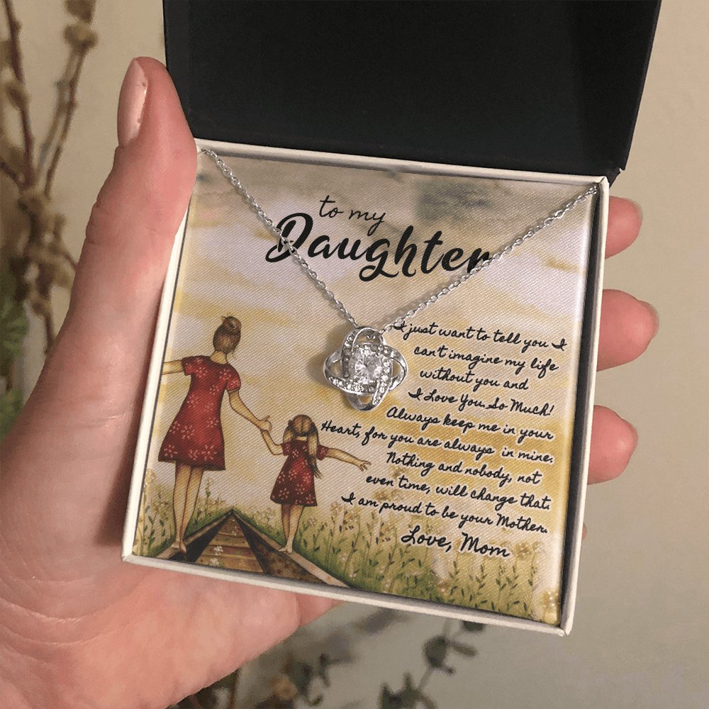 To My Daughter - Can't Imagine - Love Knot Necklace - Celeste Jewel