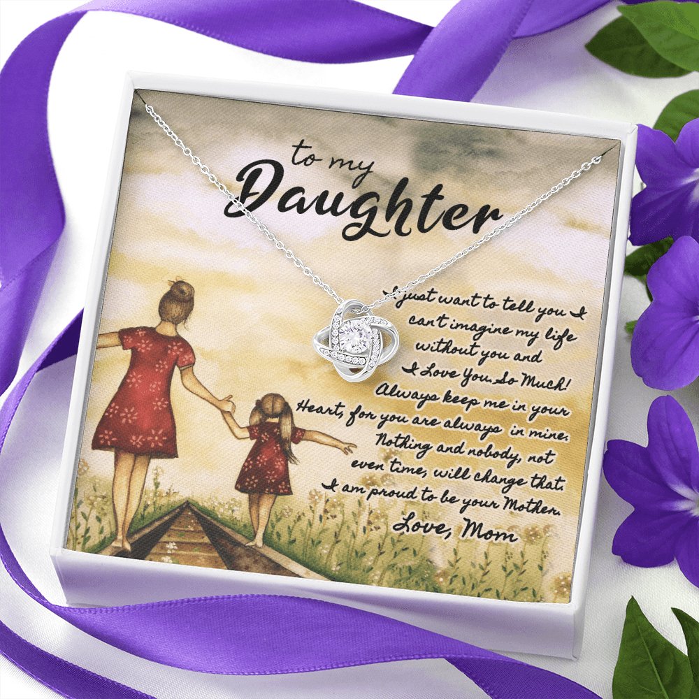 To My Daughter - Can't Imagine - Love Knot Necklace - Celeste Jewel