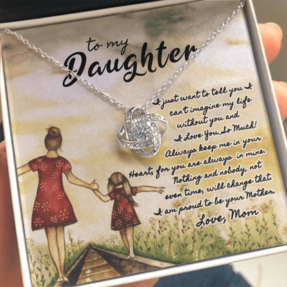 To My Daughter - Can't Imagine - Love Knot Necklace - Celeste Jewel