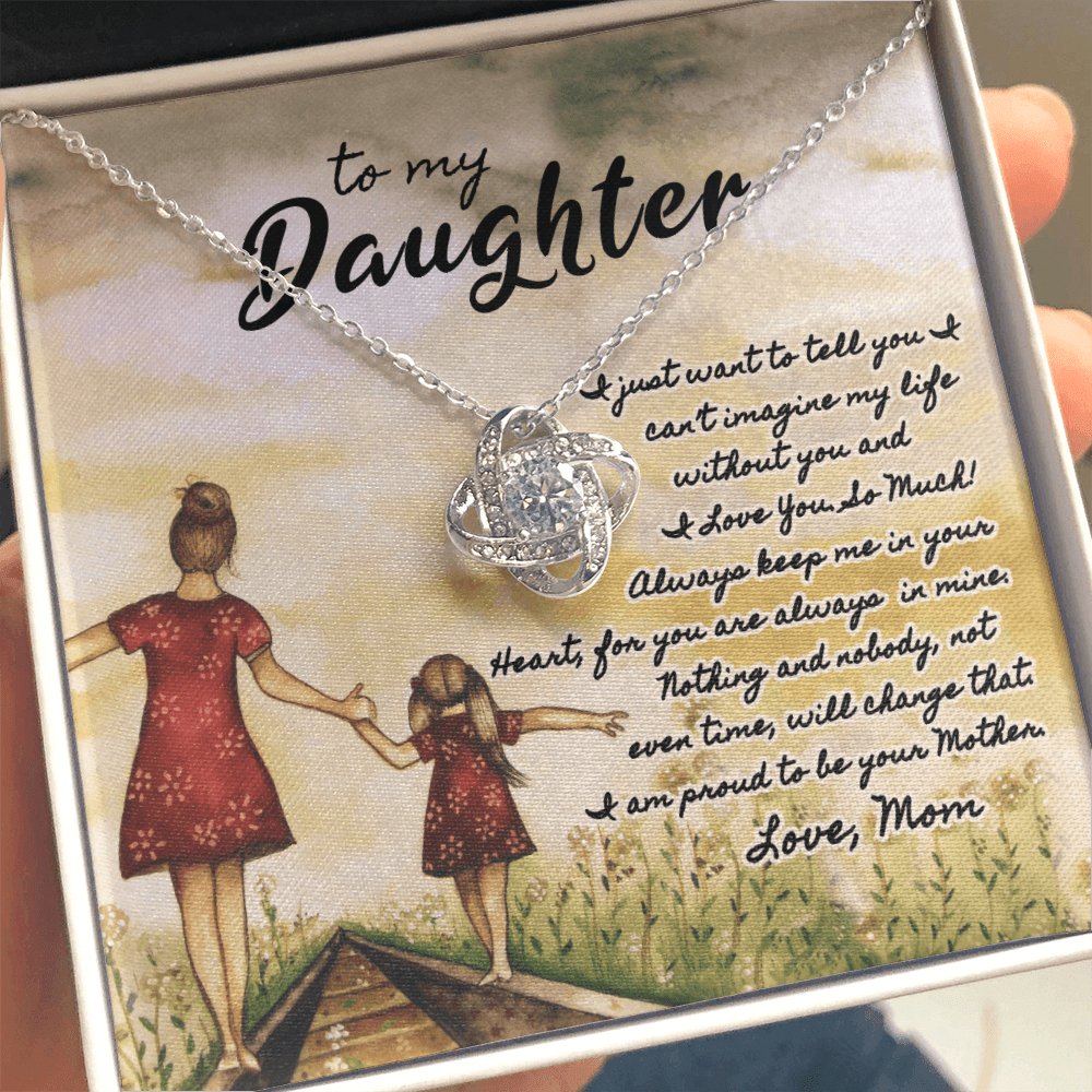 To My Daughter - Can't Imagine - Love Knot Necklace - Celeste Jewel