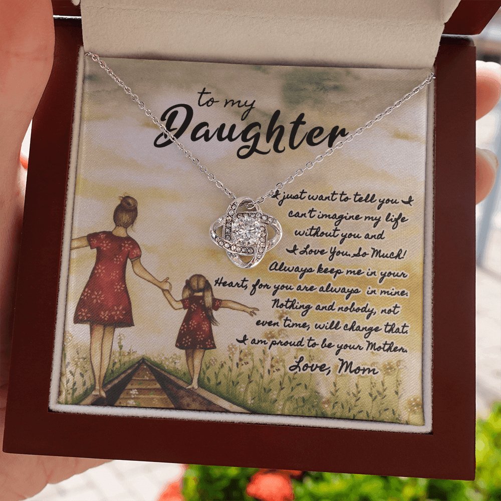 To My Daughter - Can't Imagine - Love Knot Necklace - Celeste Jewel