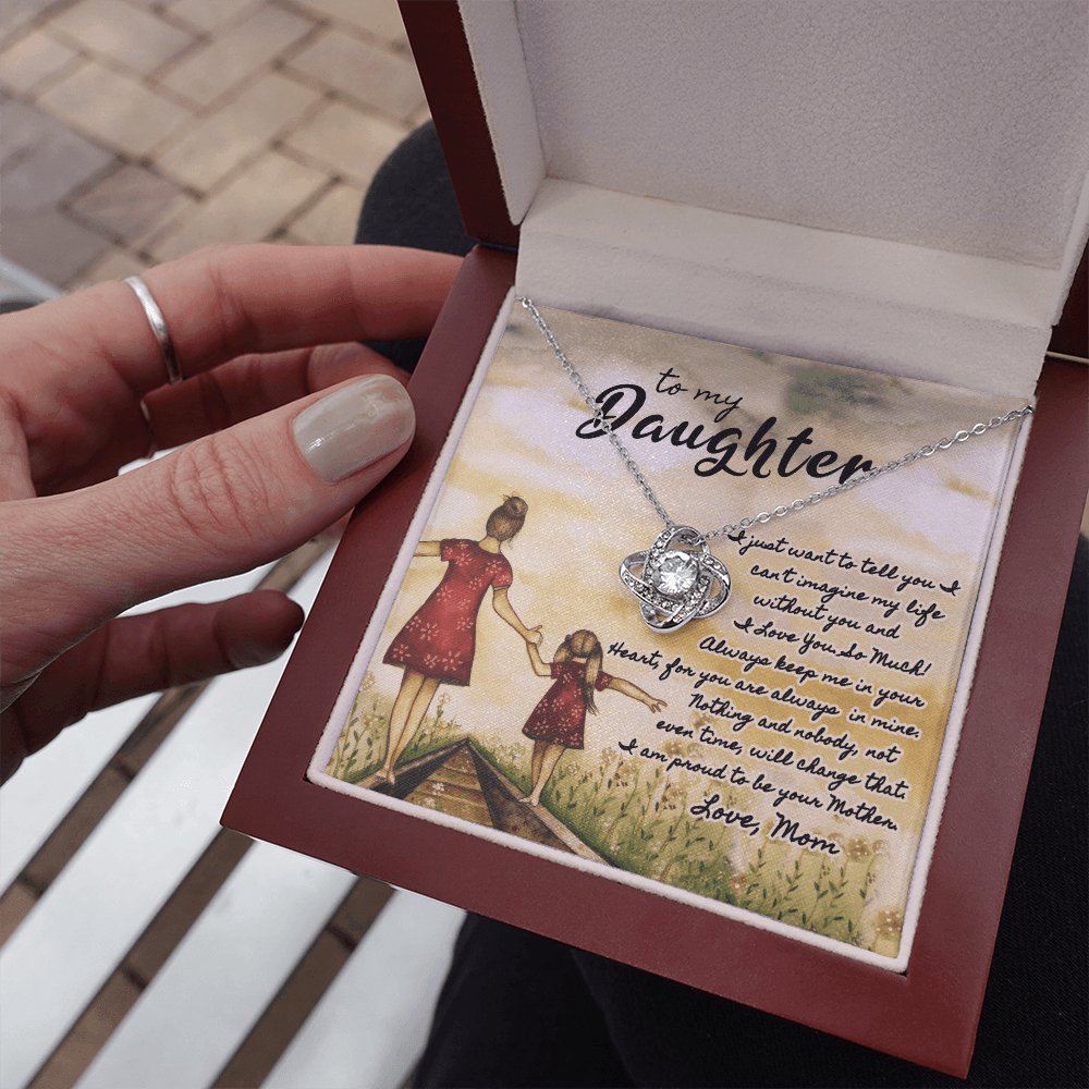 To My Daughter - Can't Imagine - Love Knot Necklace - Celeste Jewel
