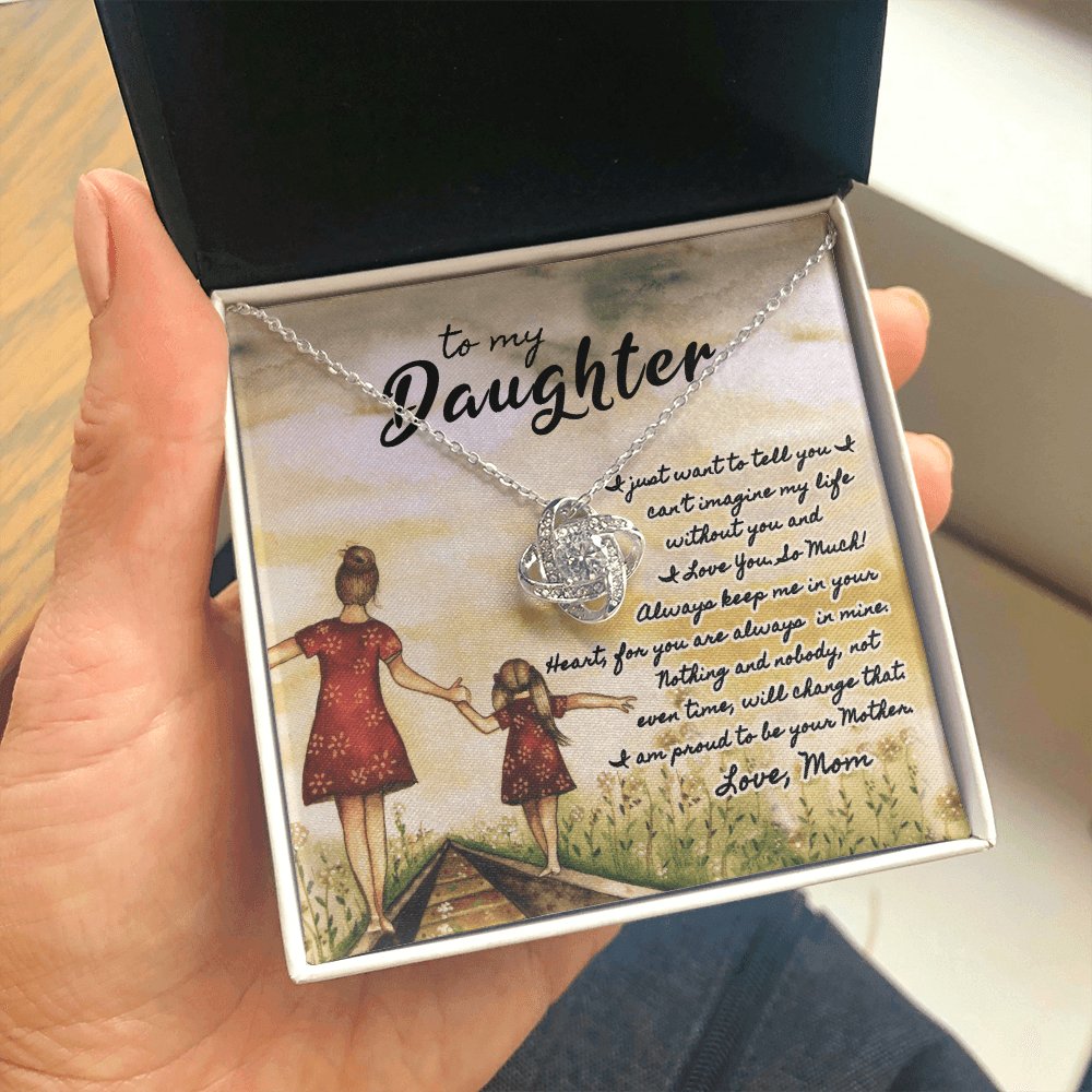 To My Daughter - Can't Imagine - Love Knot Necklace - Celeste Jewel
