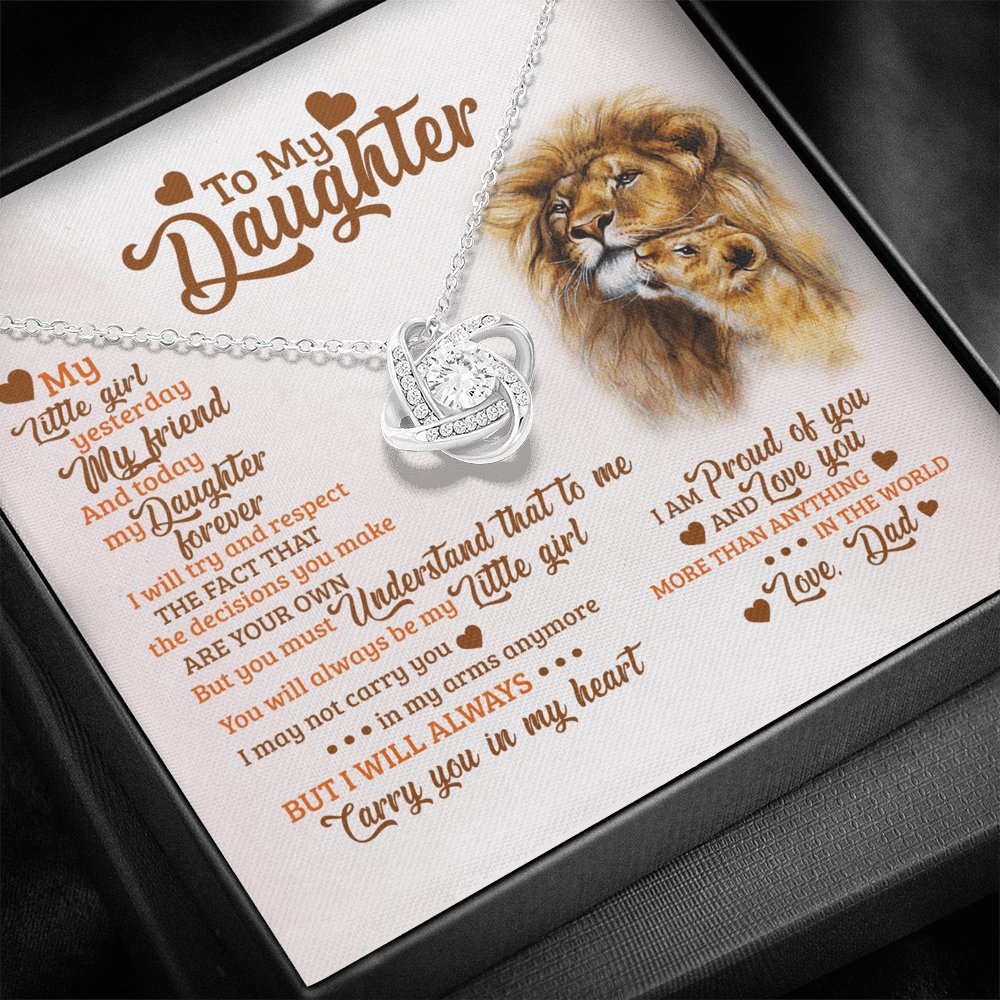 To My Daughter - Carry You In My Heart - Love Knot Necklace - Celeste Jewel