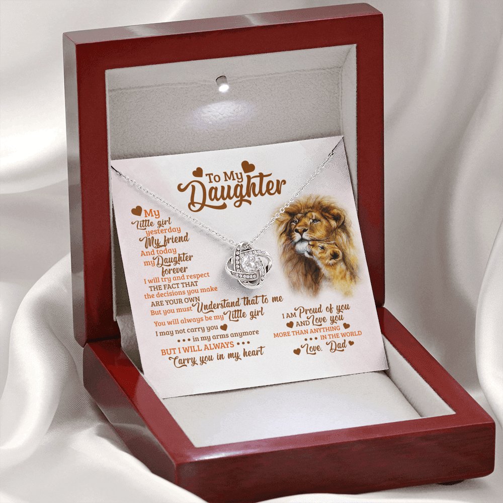 To My Daughter - Carry You In My Heart - Love Knot Necklace - Celeste Jewel