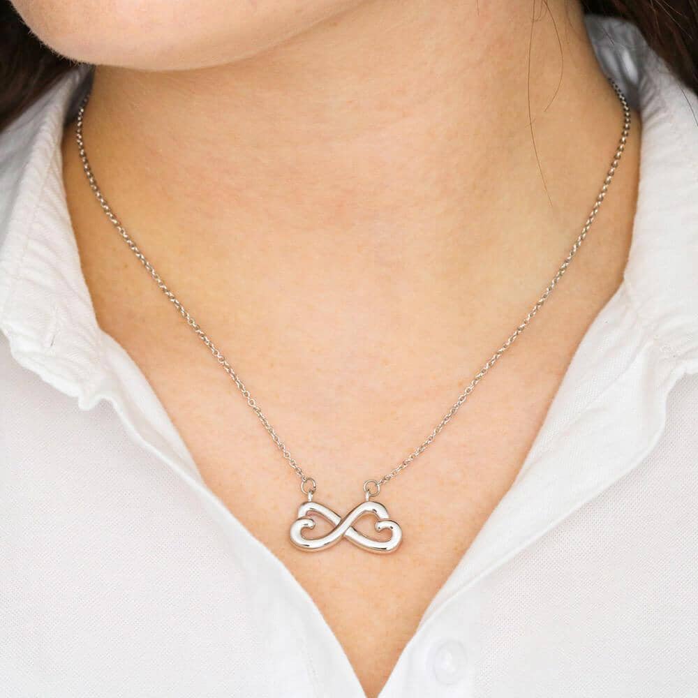 Model wearing the Infinity Necklace