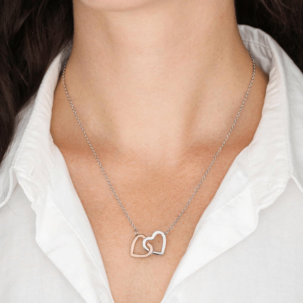 To My Daughter - I&#39;ll Always Be With You - Interlocking Hearts Necklace - Celeste Jewel