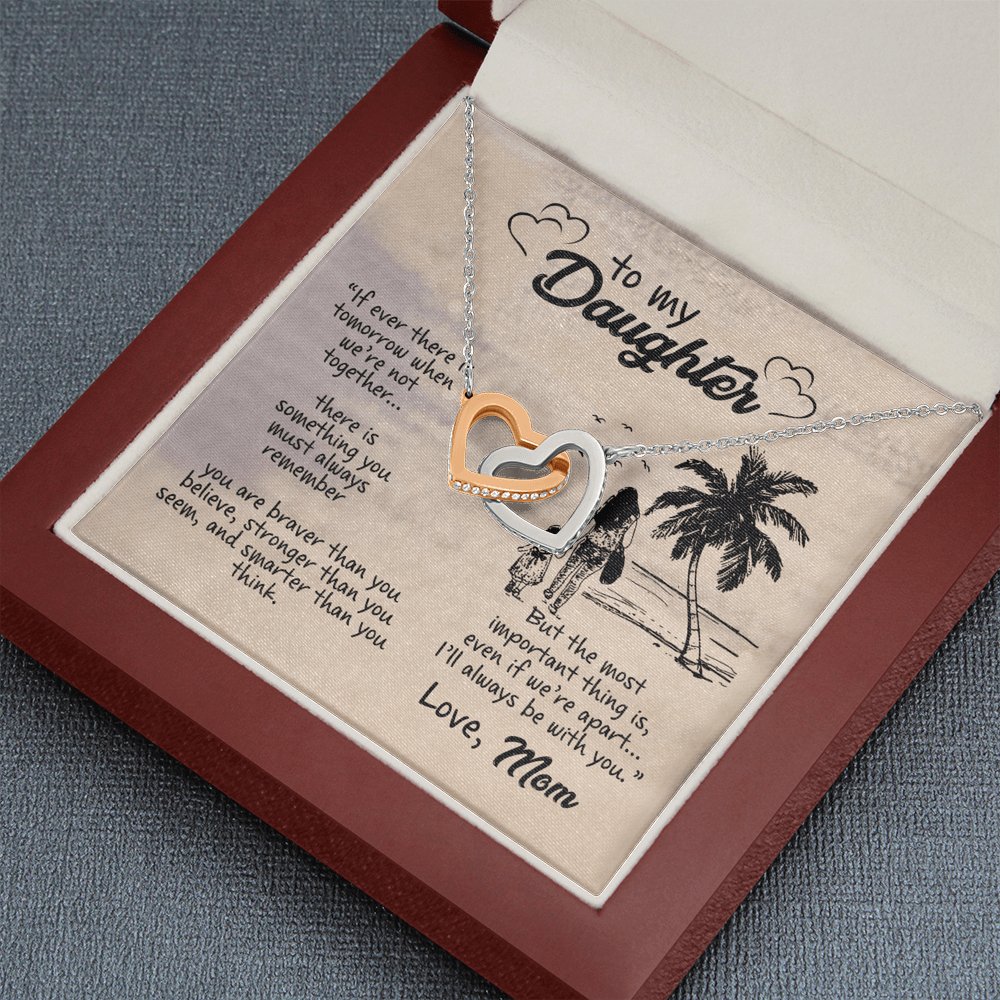 To My Daughter - I'll Always Be With You - Interlocking Hearts Necklace - Celeste Jewel