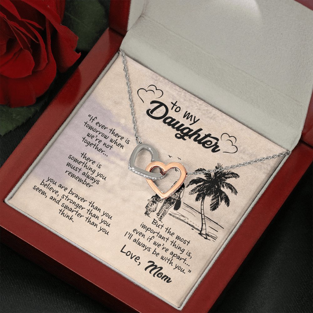 To My Daughter - I'll Always Be With You - Interlocking Hearts Necklace - Celeste Jewel
