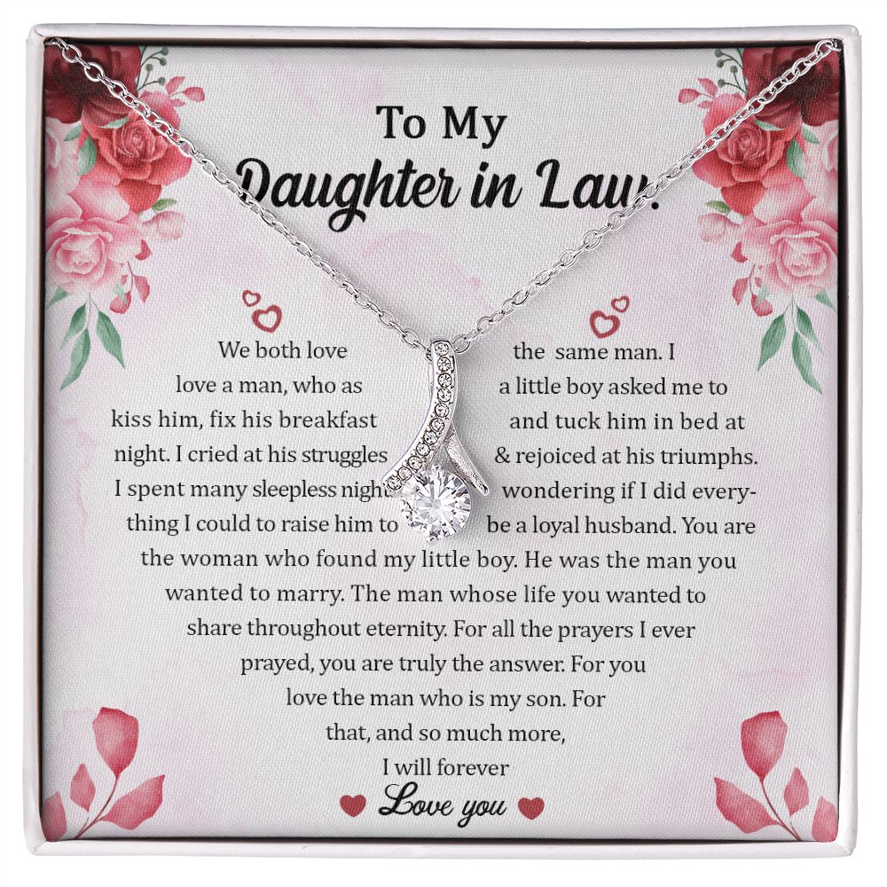 To My Daughter In Law message card with Sparkling Radiance Necklace, card reads Forever Love You
