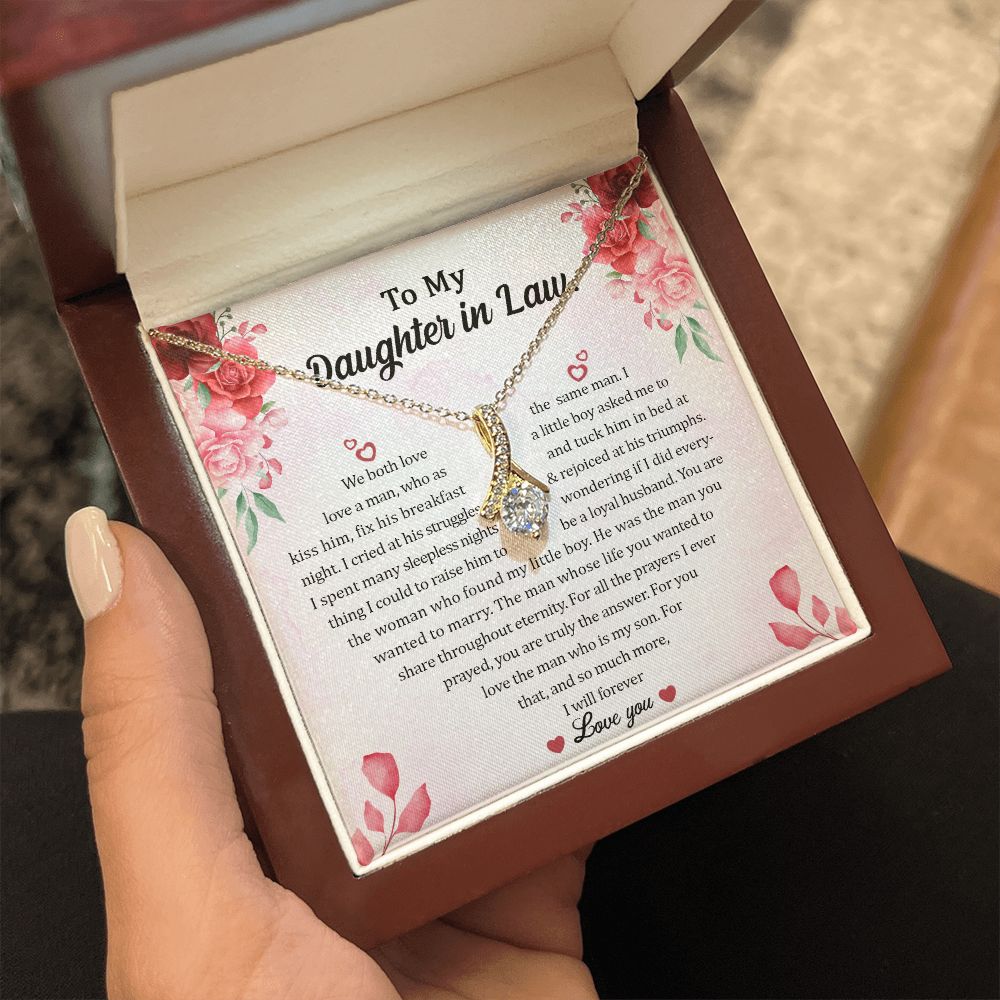 To My Daughter In Law - Forever Love You - Sparkling Radiance Necklace Jewelry 