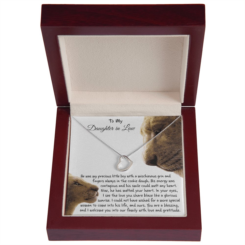 To My Daughter In Law Gift - You Are A Blessing - Dainty Heart Necklace - Celeste Jewel