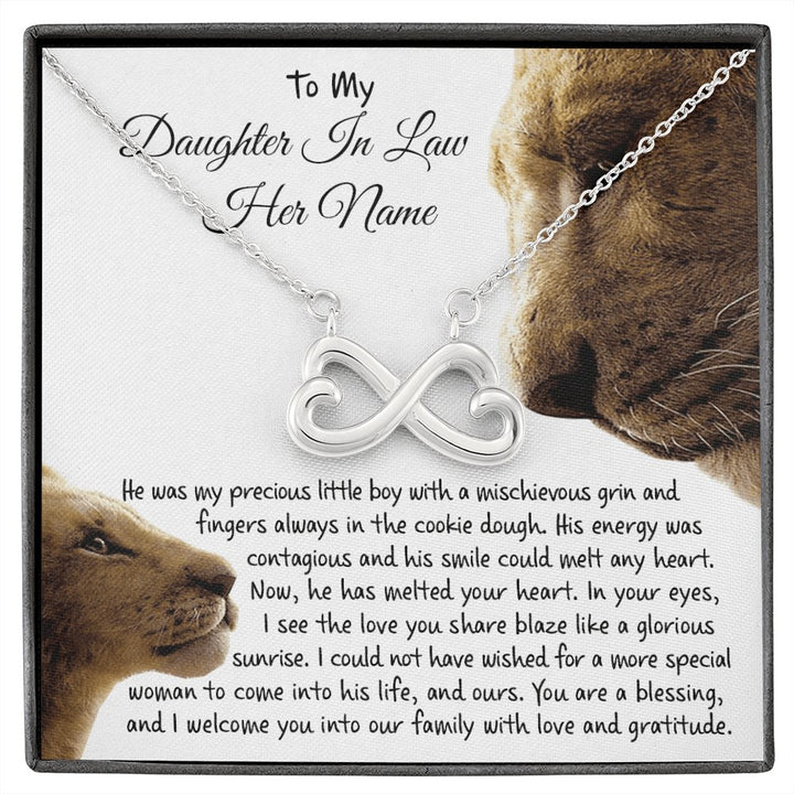 to my daughter in law you are a blessing infinity necklace