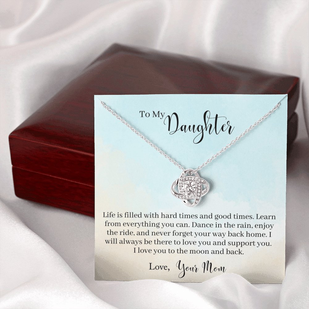 To My Daughter - Learn From Everything - Love Knot Necklace - Celeste Jewel