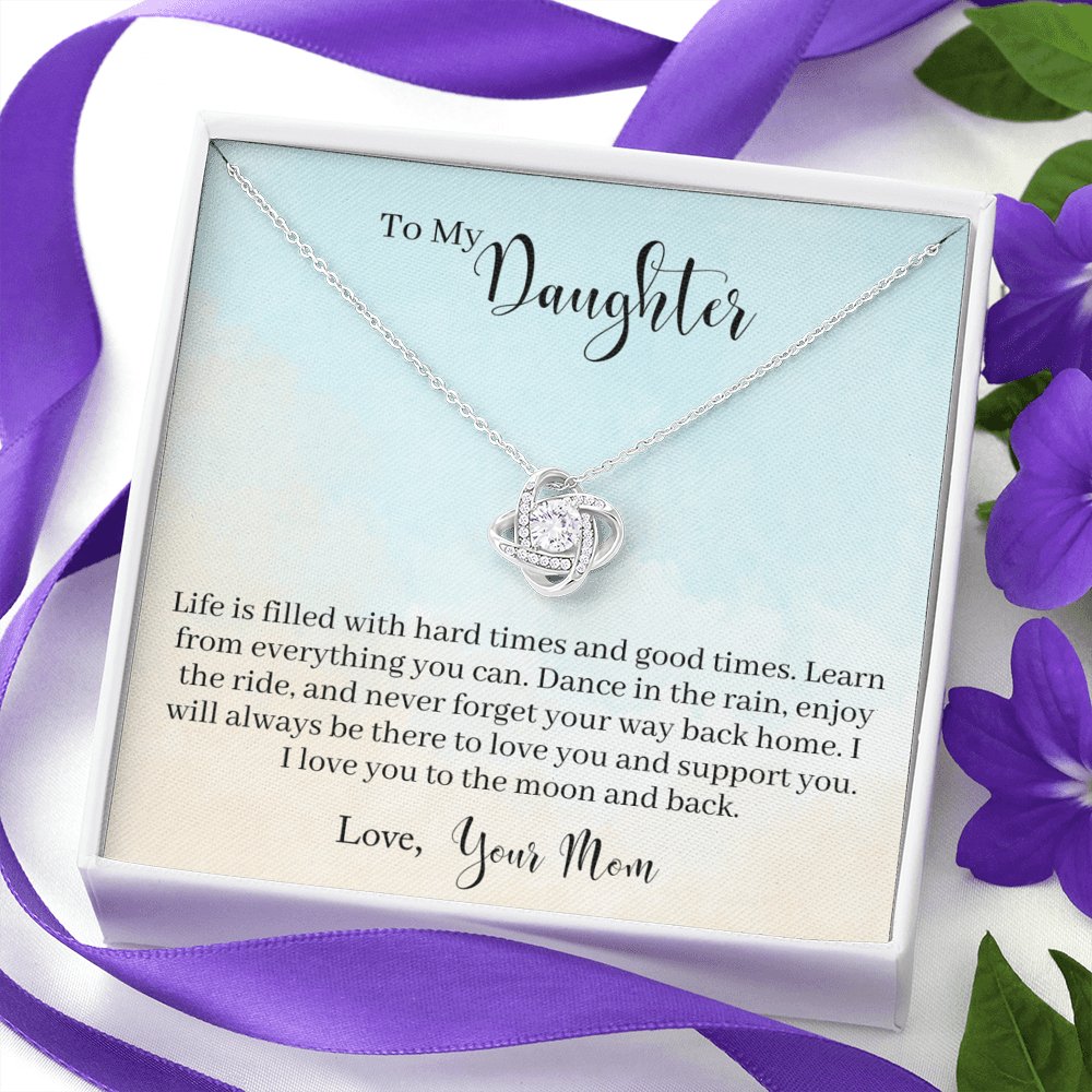 To My Daughter - Learn From Everything - Love Knot Necklace - Celeste Jewel
