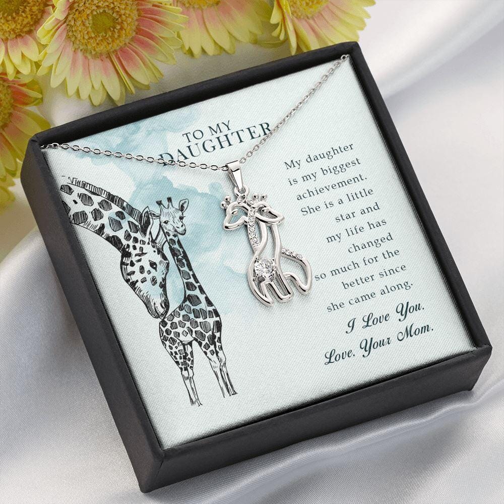 To My Daughter - Little Star - Hugging Giraffe Necklace - Celeste Jewel